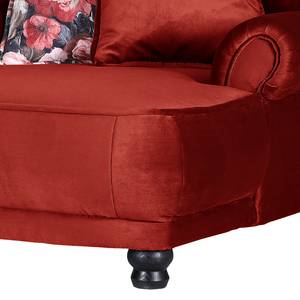 Fauteuil bergère Lusse Revêtement : rouge cerise<br>1 coussin : motif à fleurs - Rouge cerise