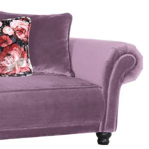 Chaise longue Lusse fluweel - Lipstick roze - Armleuning vooraanzicht rechts