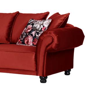 Grand canapé Lusse Revêtement : rouge cerise<br>2 coussins : motif à fleurs - Rouge cerise