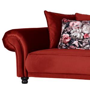 Grand canapé Lusse Revêtement : rouge cerise<br>2 coussins : motif à fleurs - Rouge cerise