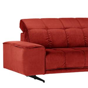 Canapé d’angle Kalmari Rouge cerise - Rouge cerise - Méridienne longue à droite (vue de face)