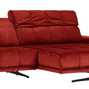 Canapé d’angle Kalmari Rouge cerise - Rouge cerise - Méridienne longue à droite (vue de face)