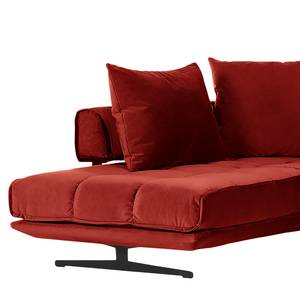 Canapé d’angle Jokela Rouge cerise - Rouge cerise - Méridienne longue à gauche (vue de face)