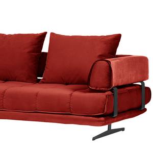 Canapé d’angle Jokela Rouge cerise - Rouge cerise - Méridienne longue à gauche (vue de face)