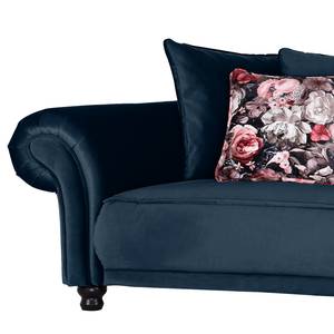 Grand canapé Lusse Revêtement : bleu marine<br>2 coussin : motif à fleurs - Bleu marine