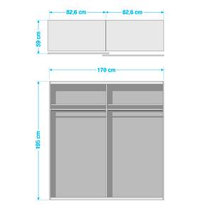 Schwebetürenschrank Niceville II Weiß / Beton Dekor