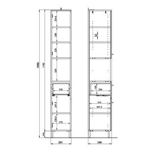 Hoge kast Dallas Navarra eikenhouten look/wit