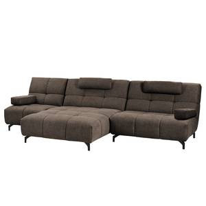 Ecksofa Bellmore III Microfaser - Taupe - Mit Kopfstütze