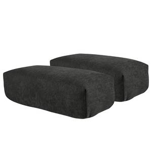 Canapé d’angle Bellmore III Microfibre - Anthracite - Avec appui-tête