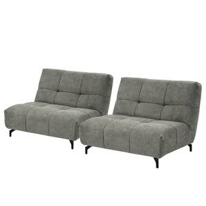 Canapé panoramique Bellmore II Microfibre - Gris - Avec appui-tête