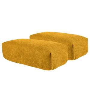 Canapé panoramique Bellmore II Microfibre - Jaune moutarde - Avec appui-tête