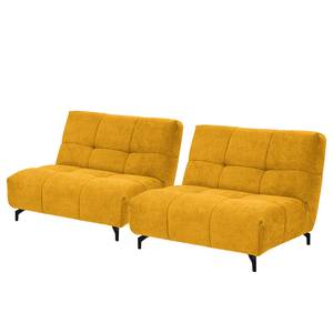 Canapé panoramique Bellmore II Microfibre - Jaune moutarde - Avec appui-tête