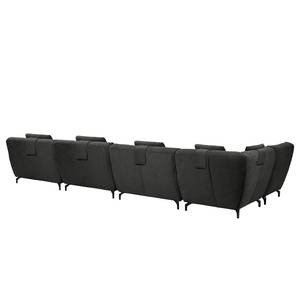 Canapé panoramique Bellmore II Microfibre - Anthracite - Avec appui-tête