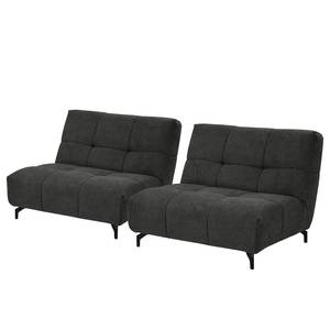 Canapé panoramique Bellmore II Microfibre - Anthracite - Avec appui-tête