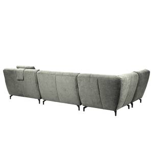 Canapé panoramique Bellmore III Microfibre - Gris clair - Avec appui-tête