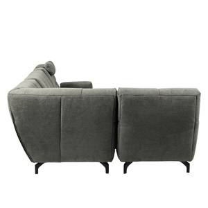 Canapé panoramique Bellmore III Microfibre - Gris - Avec appui-tête