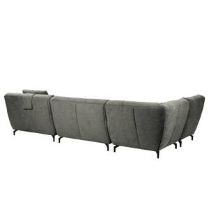 Canapé panoramique Bellmore III Microfibre - Gris - Avec appui-tête