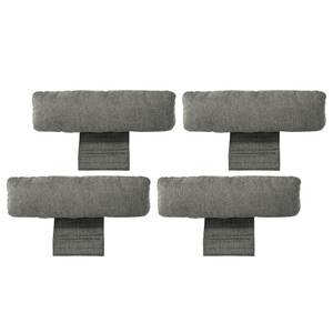 Canapé panoramique Bellmore III Microfibre - Gris - Avec appui-tête