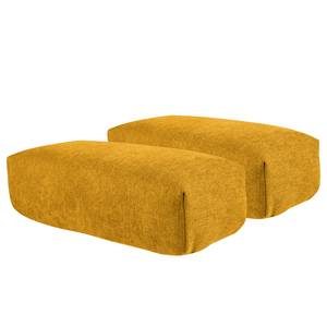 Canapé panoramique Bellmore III Microfibre - Jaune moutarde - Avec appui-tête