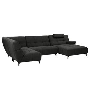 Canapé panoramique Bellmore III Microfibre - Anthracite - Avec appui-tête