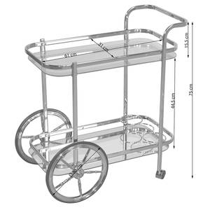 Serveerwagen Buddina I glas/metaal - Zwart