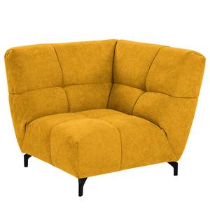 Canapé d’angle Bellmore I Microfibre - Jaune moutarde - Avec appui-tête