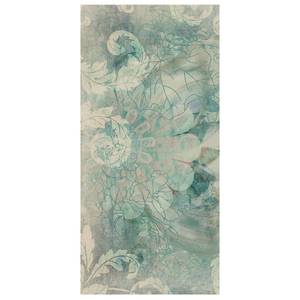 Paneel IJsbloemen microvezel/polyester - wit/blauw