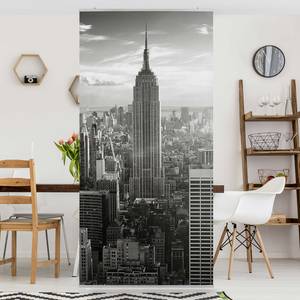 Paneel Manhattan Skyline microvezel/polyester - wit/zwart