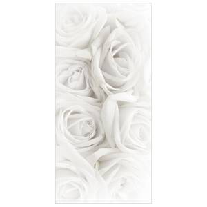Paneel Witte Rozen microvezel/polyester - wit