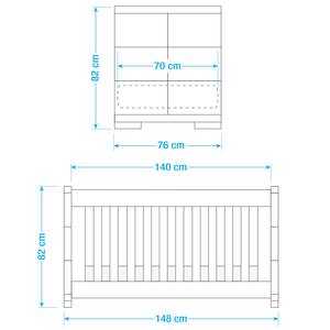 Babykamer Polar II Wit - Plaatmateriaal - 76 x 82 x 148 cm