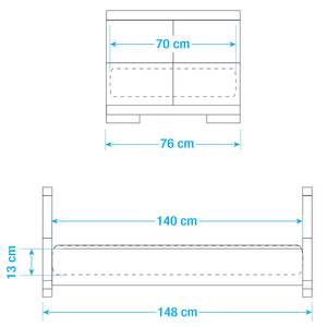 Zimmer Polar breit 2-tlg. Weiß - Holzwerkstoff - 1 x 1 x 1 cm