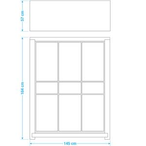 Kleiderschrank Line Grau - Holzwerkstoff - 57 x 184 x 145 cm