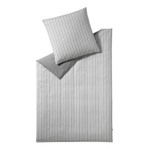Parure de lit en renforcé Herringbone Coton - Gris clair - 135 x 200 cm + oreiller 80 x 80 cm