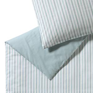 Parure de lit en renforcé Herringbone Coton - Gris menthe - 155 x 220 cm + oreiller 80 x 80 cm