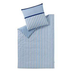 Parure de lit en satin mako Big Stripe Coton - Bleu clair - 135 x 200 cm + oreiller 80 x 80 cm