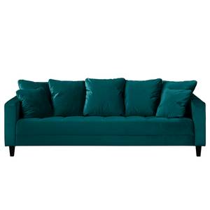 Sofa Elnora (3-Sitzer) Samt - Petrol