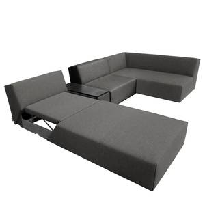 Canapé panoramique Elements III Tissu TBO : 19 woven grey - Avec fonction couchage