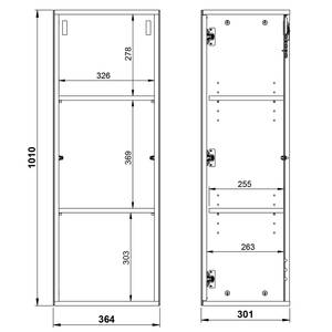 Hängeschrank Mesa Glas - Kaschmir / Eiche Dekor