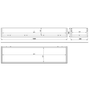 Wandboard Mesa Glas - Kaschmir / Eiche Dekor