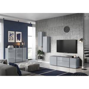 Sideboard Mesa Glas - Silbergrau / Graphit