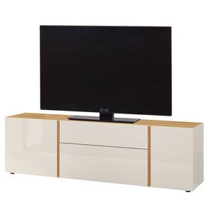 TV-Lowboard Mesa II Glas - Kaschmir / Eiche Dekor