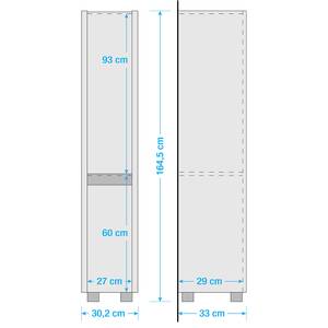 Hoge kast Cosmo Antraciet - Breedte: 30 cm