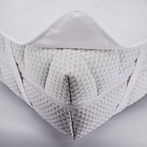 Fixspannauflage Laceby Baumwollstoff / Polyester - Weiß - 180 x 200 cm