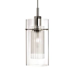 Hanglamp Duo transparant glas/staal - 1 lichtbron