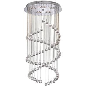 Suspension Hallway I Verre cristallin / Acier - 5 ampoules