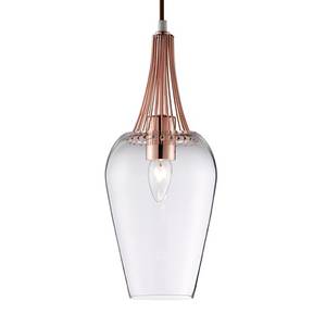 Hanglamp Whisk transparant glas/staal - 1 lichtbron - Koper