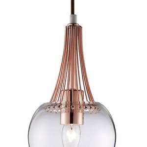 Hanglamp Whisk transparant glas/staal - 1 lichtbron - Koper