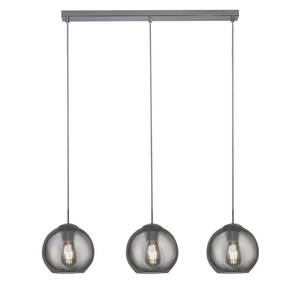 Hanglamp Pendants rookglas/staal - 3 lichtbronnen - Grijs