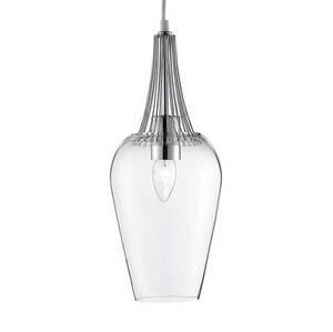 Hanglamp Whisk transparant glas/staal - 1 lichtbron - Zilver