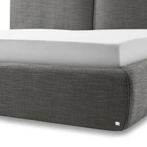 Lit capitonné Atesio Avec tête de lit à effet coussin - Anthracite clair